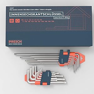 Presch Innensechskantschlüssel Set mit 18-teiligem HXTX, ISechskant-Stiftschlüssel im Werkzeugset