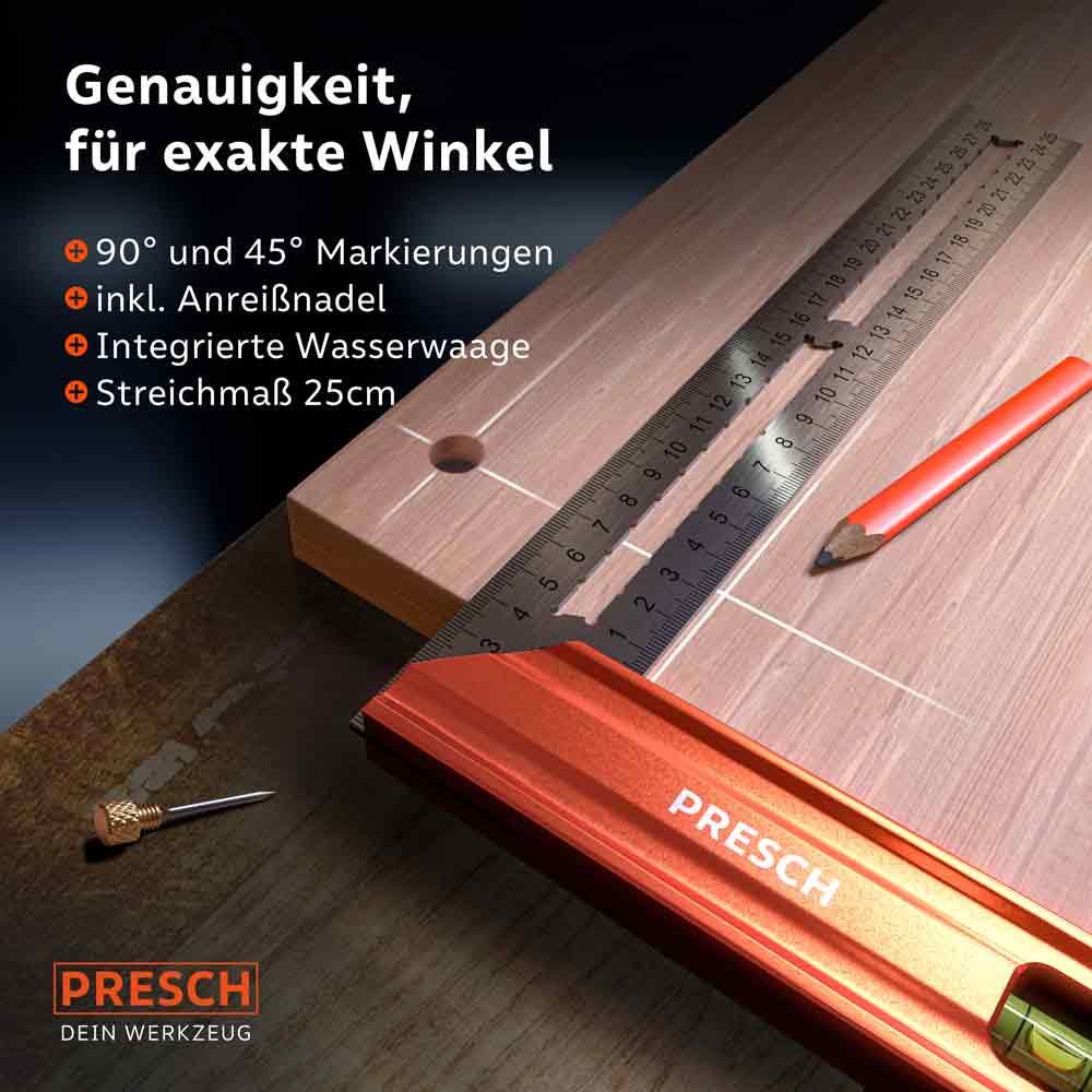 Schreinerwinkel Schenkel-L.250mm m.Gehrung PROMAT    Der Onlineshop für Werkzeuge, Industriebedarf,  Verbrauchsmaterial