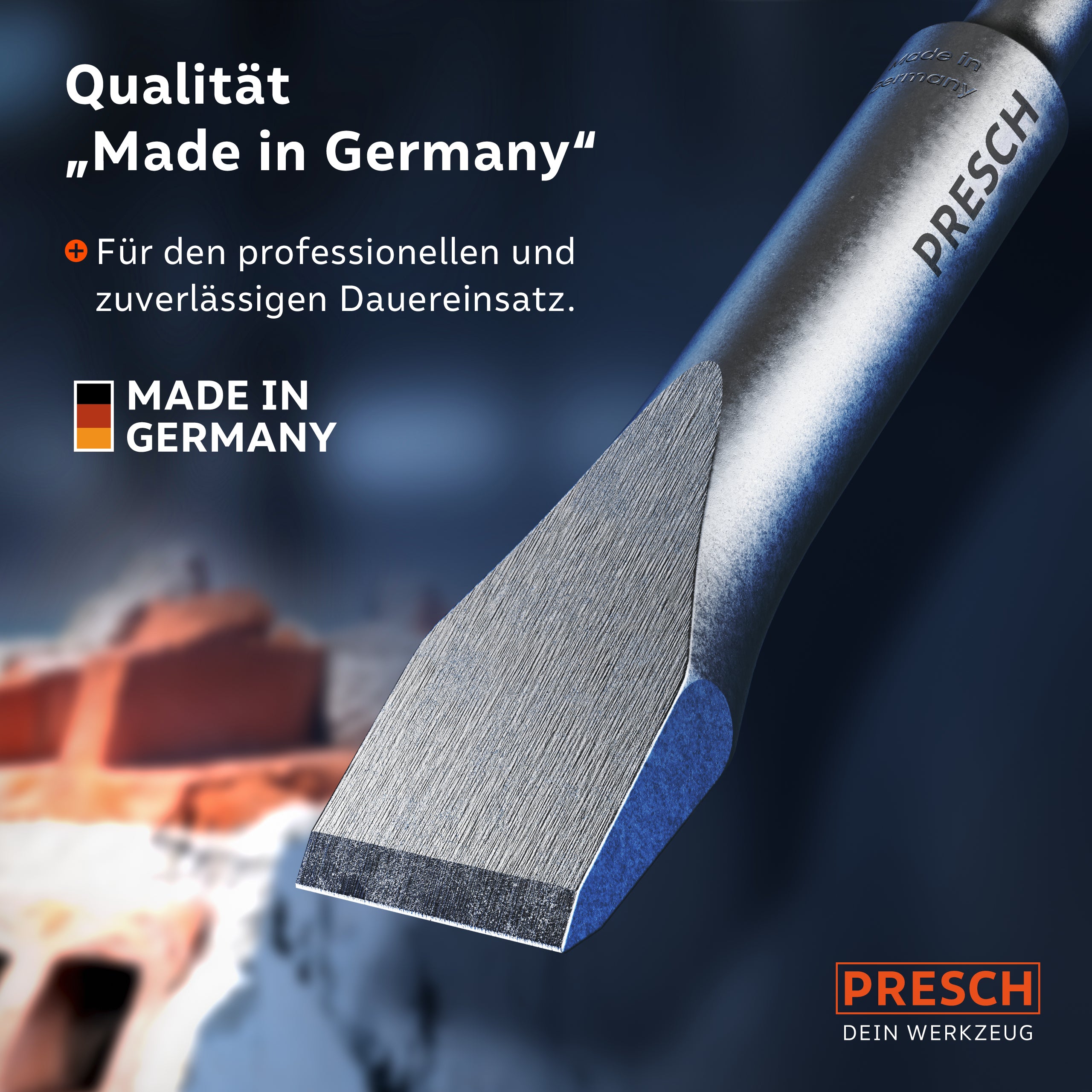 Presch Meißel Werkzeug mit Qualitätssiegel "Made in Germany" für Handwerker und industriellen Einsatz