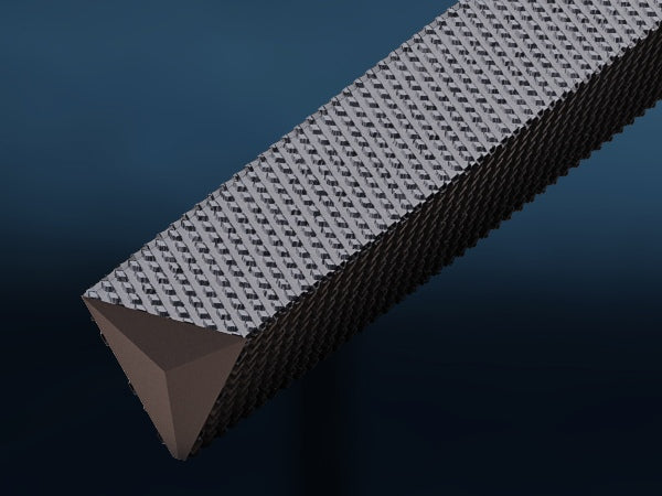 PRESCH Dreikantfeile für präzises Feilen und Bearbeiten von Metall mit ergonomischem Design und hoher Abtragleistung.