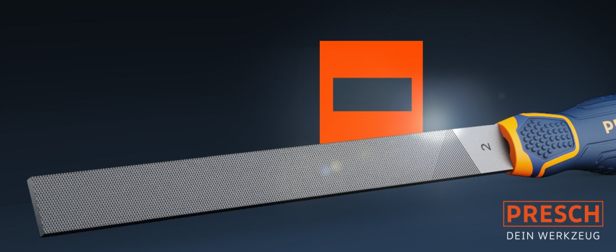 PRESCH Flachfeile Werkzeug mit ergonomischem Griff und feinem Schliff