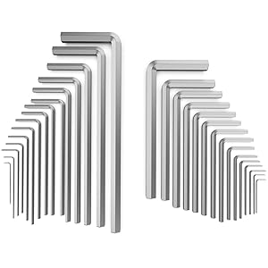 PRESCH Innensechskantschlüssel Set für metrische und Zoll-Schrauben, einschließlich mehrerer Größen an L-förmigen Allen-Keys