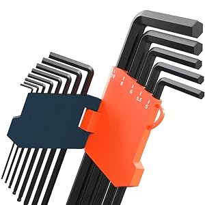 PRESCH Innensechskantschlüssel Set HX 13-teilig mit verschiedenen Größen in schwarz und orangefarbenen Halter, umfasst robuste  Sechskantschlüssel.
