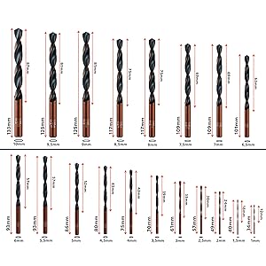 Presch Metallbohrer Set aus Hochgeschwindigkeitsstahl in verschiedenen Größen, Bohrer für Metall und Stahl