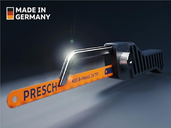 PRESCH Mini-Metallsäge in professioneller Qualität für präzisen Schnitt, kompakte Handsäge für Metallarbeit