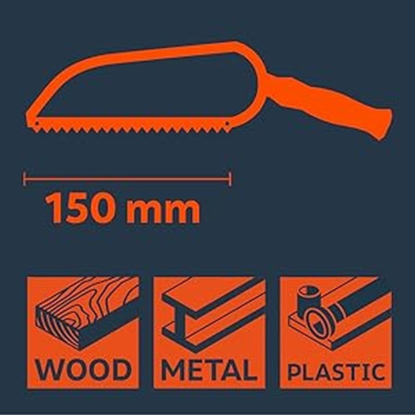 PRESCH PUKSäge 150mm für Holz, Metall und Plastik, handliche Zugsäge mit robuster Sägeblattführung