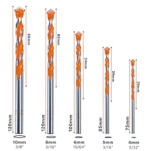 Presch Profi Universal Bohrer Set in verschiedenen Größen für präzises Bohren, Spiralbohrer und Metallbohrer visualisiert.