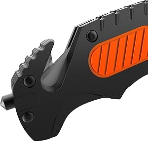 PRESCH Rettungsmesser mit integriertem Glasbrecher und Gurtschneider.