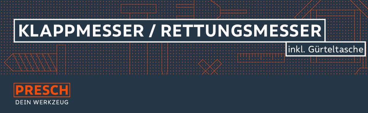 Presch Rettungsmesser mit Klappmechanismus und dazugehöriger Gürteltasche