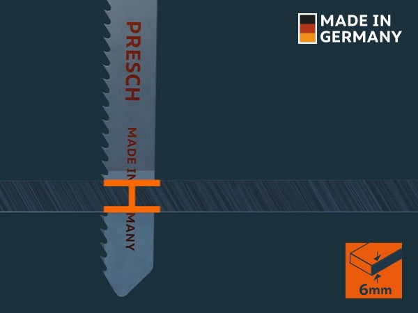 PRESCH Stichsägeblatt für Metall, optimiert für mittelstarke Bleche, hochwertige Sägeblätter mit langlebiger Schneideleistung.