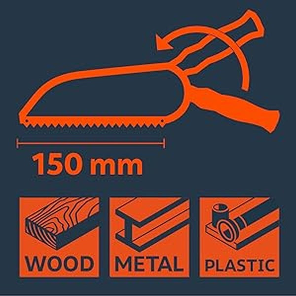 PRESCH Taschensäge 150mm für Holz, Metall und Kunststoff, handliche Säbelsäge