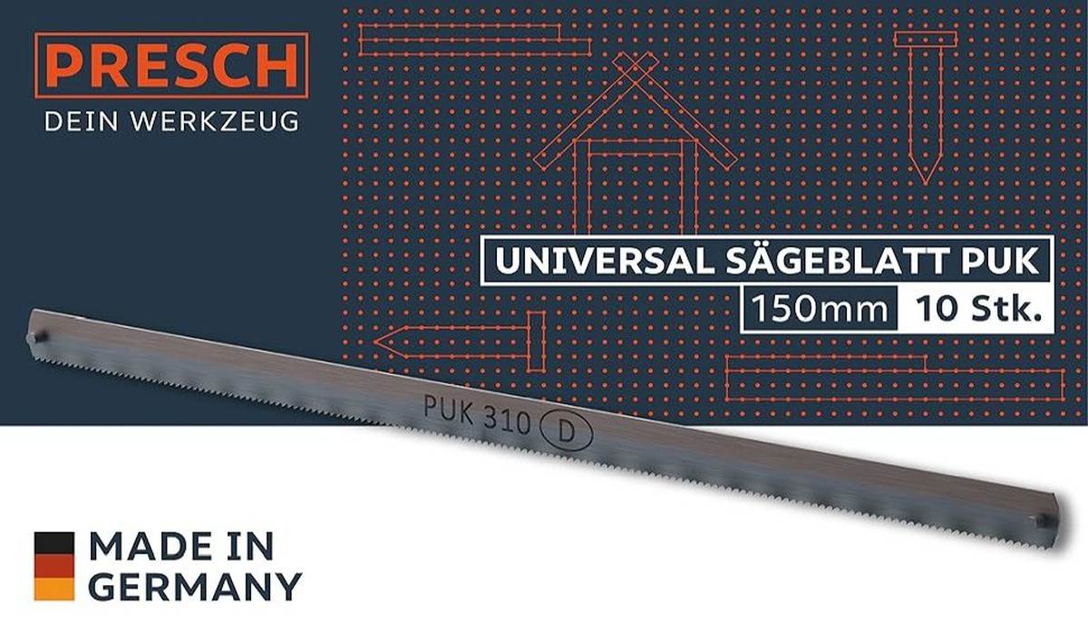 PRESCH Universalsägeblätter PUK 150mm für präzise Schnitte, Sägezubehör und Ersatzsägeblätter.