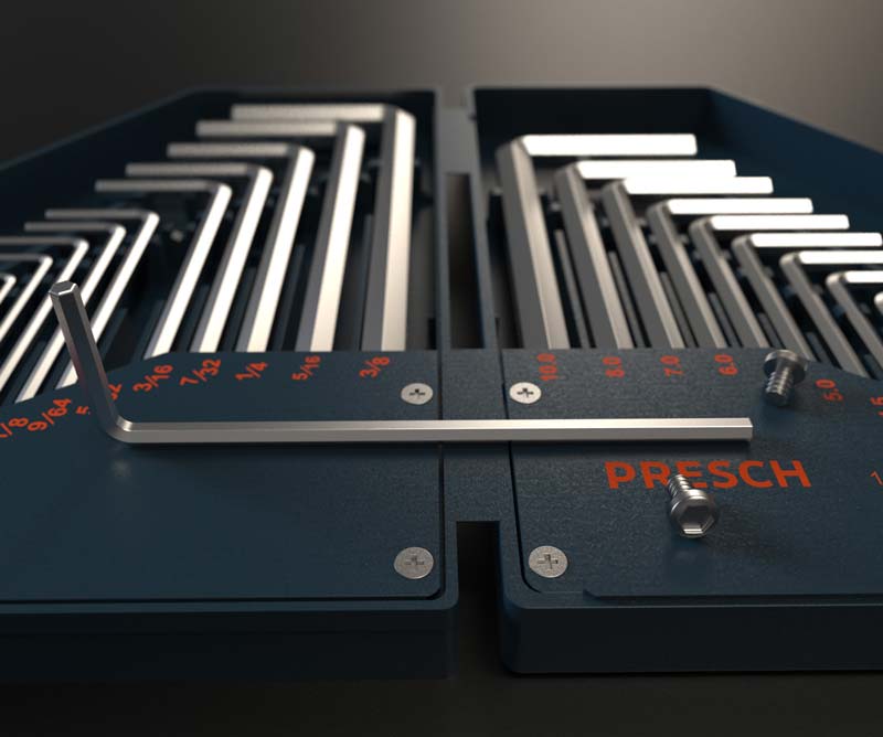 Presch Innensechskantschlüssel Set in metrischer und Zoll-Größe für präzise Schraubarbeiten
