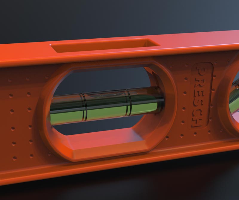 PRESCH Torpedo Wasserwaage mit Magnet 230mm in Orange, Nivellierwerkzeug und Libellen zur Ausrichtung