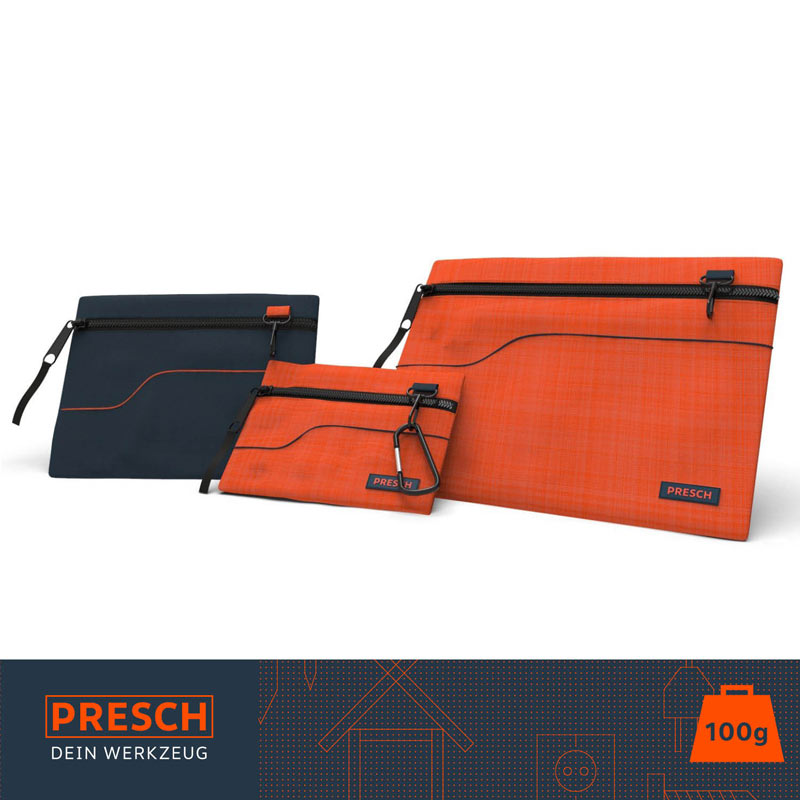 Presch Werkzeugtaschen in verschiedenen Größen und Farben, robuste Aufbewahrungslösungen für Handwerkzeuge.