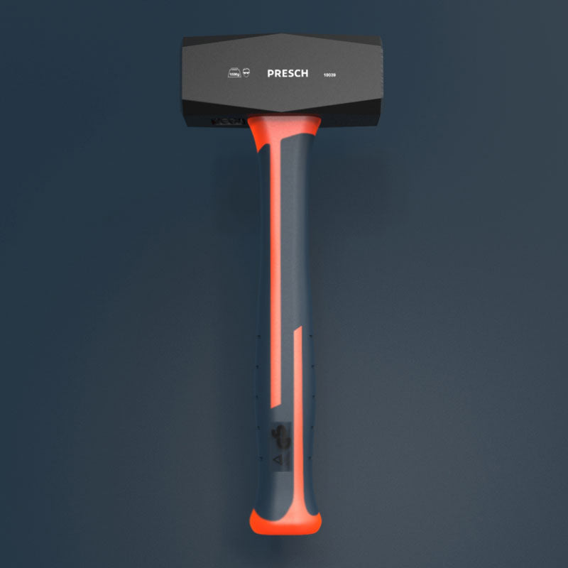 PRESCH Vorschlaghammer, robuste Handwerkzeug Schlegel mit orangem Griff