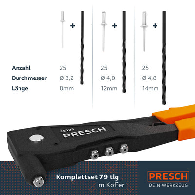 PRESCH Blindnietzengen Set