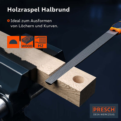 Holzraspel Halbrund 200mm