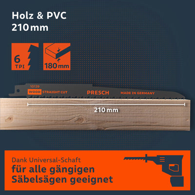Säbelsägeblatt Holz 210mm lang