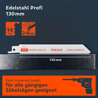 Säbelsägeblatt Metall 130mm Edelstahl