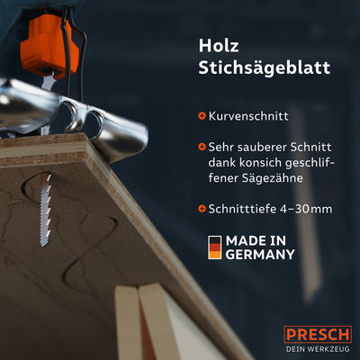 Stichsägeblätter Holz - sauber, Kurvenschnitt