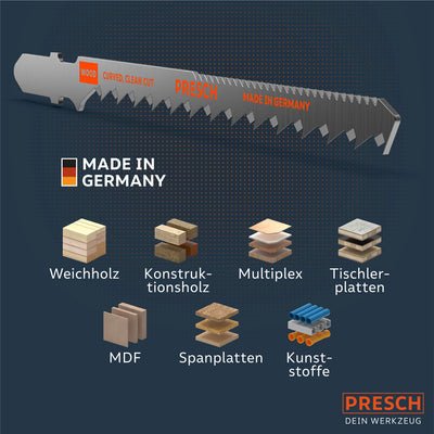 Stichsägeblätter Holz - sauber, Kurvenschnitt