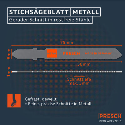 Stichsägeblätter Metall Profi - Für rostfreie Stähle