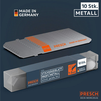 PRESCH Stichsägeblätter für Holz, Präzisionsschnitt und Sägezubehör mit Qualitätsversprechen, Made in Germany.